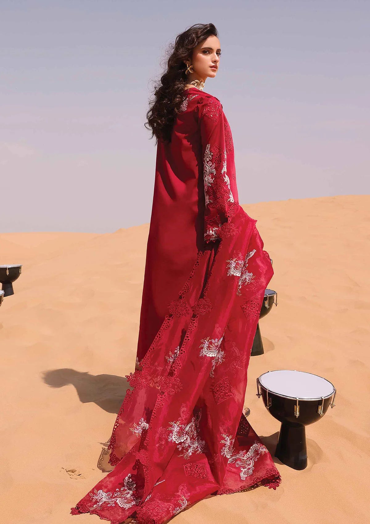 QALAMKAR-Red-CHIKANKARI