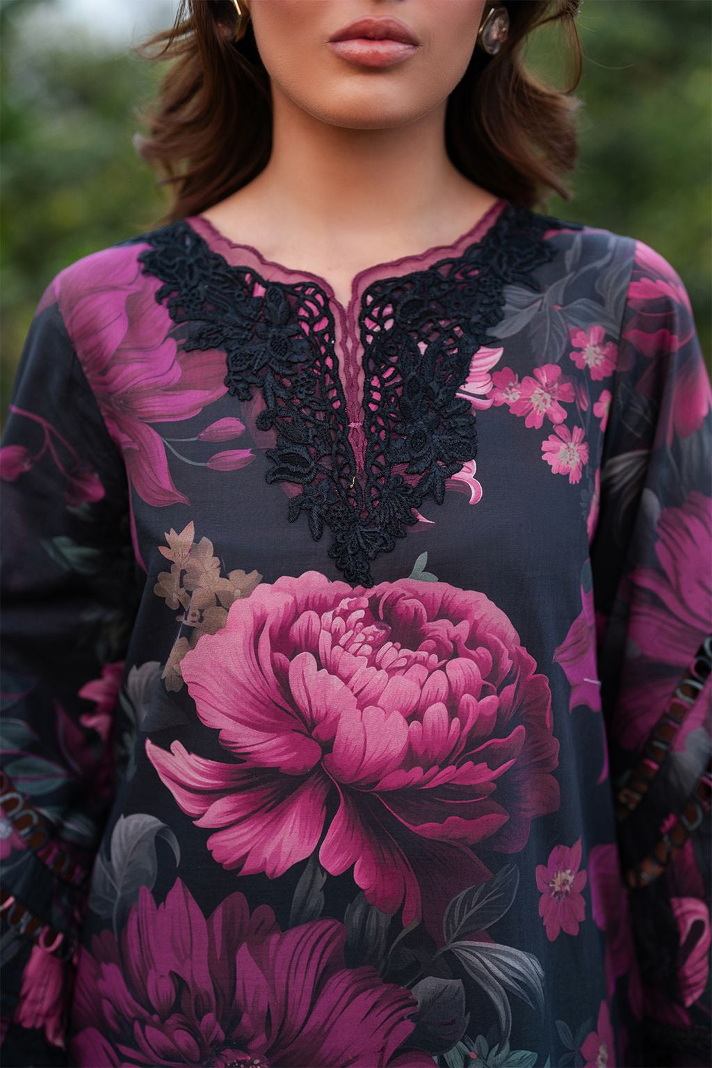 Iznik Purple Floral Digital Printed Lawn -25