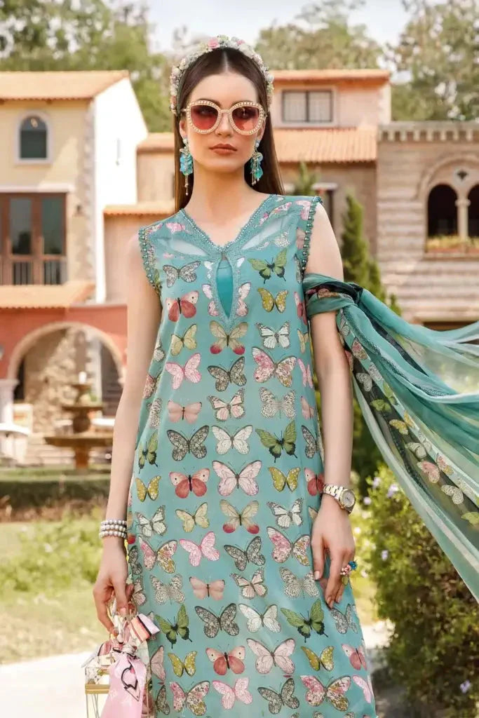 3 Piece Digital Printed Lawn Shirt with Monar Dupatta MB 02