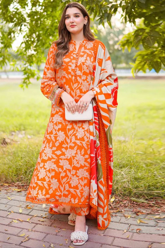 Aneela's | Orange - Lawn Collection