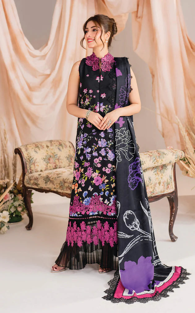 Asifa & Nabeel - Meraki - Black & Purple - Lawn - Vol-1