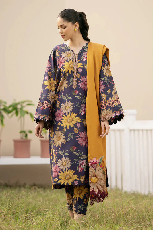Barooque - 3 Piece - Unstitched Digital Printed Lawn Fabric