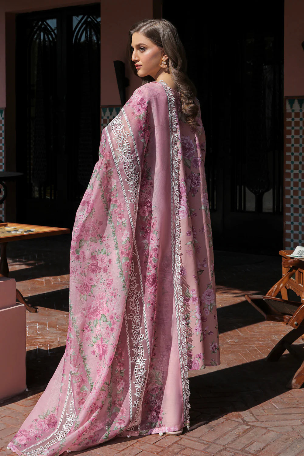 Barooque - Pink-Embroidered Lawn 3 Piece Unstitched Suit