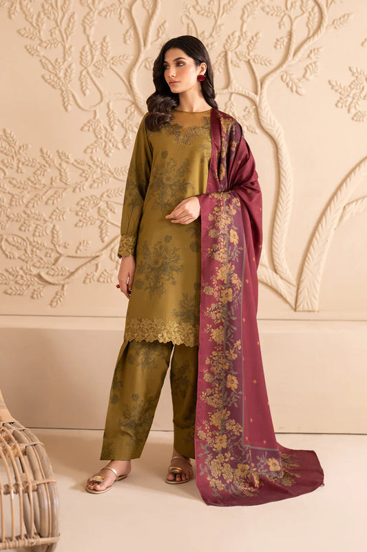 Iznik Unstiched |Unstitched Embroidered 3 Pcs | UE-344 | Tambaco Colour