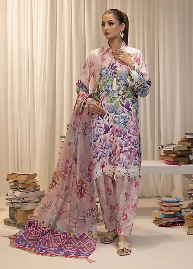 3 Piece Unstitched Printed Lawn Suit Eid Collection