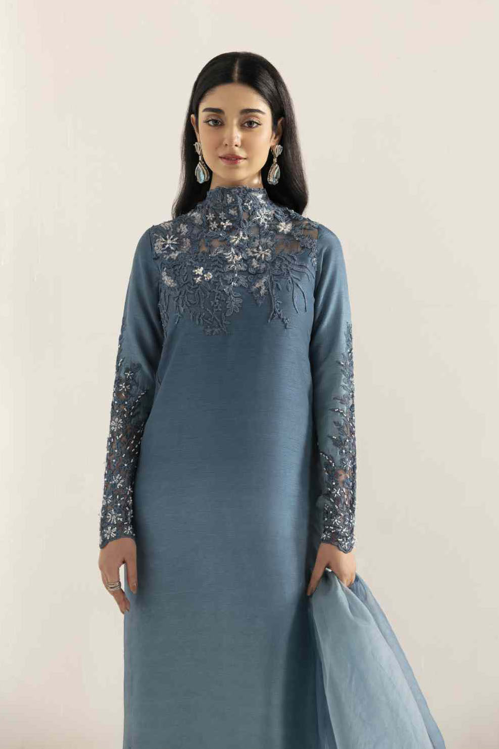 AQUA ROMANCE - MUSFERAH SAAD-Blue-Silk