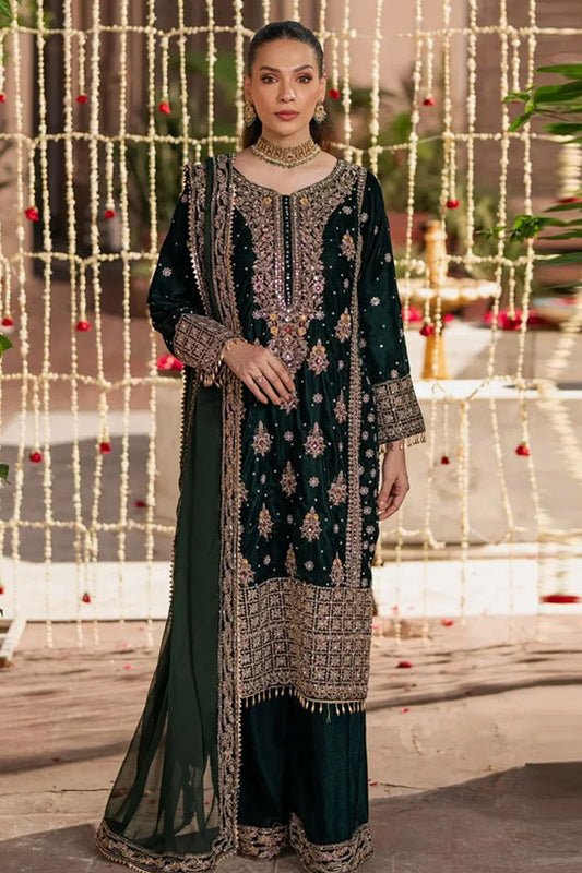 Haseens | Bottle Green - Velvet Collection