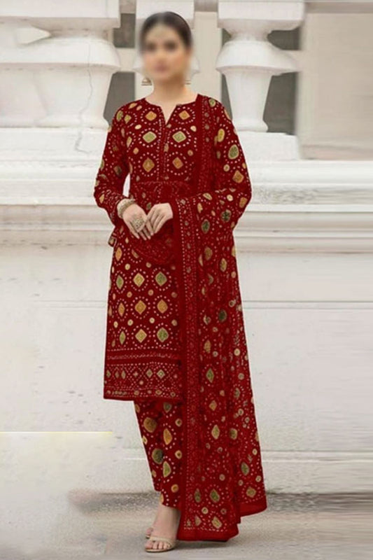 Aneelas Collection | Maroon - Lawn Collection