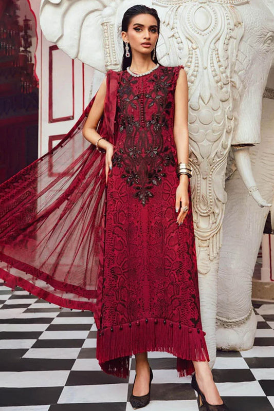 Maria B MPT-2702-A | Red & Black - Lawn Collection