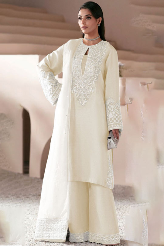 Style | White - Silk 3 Piece Unstitched Collection