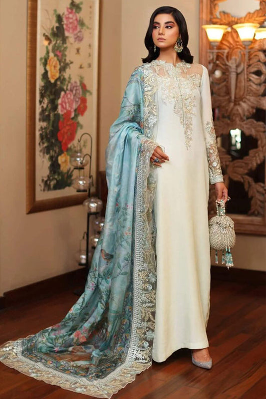 Azure Aqua | Off-White - Silk Collection