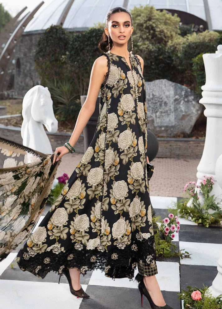 Lawn-Black 3 Piece Unstitched suit| MBL.MPT-2103-Black