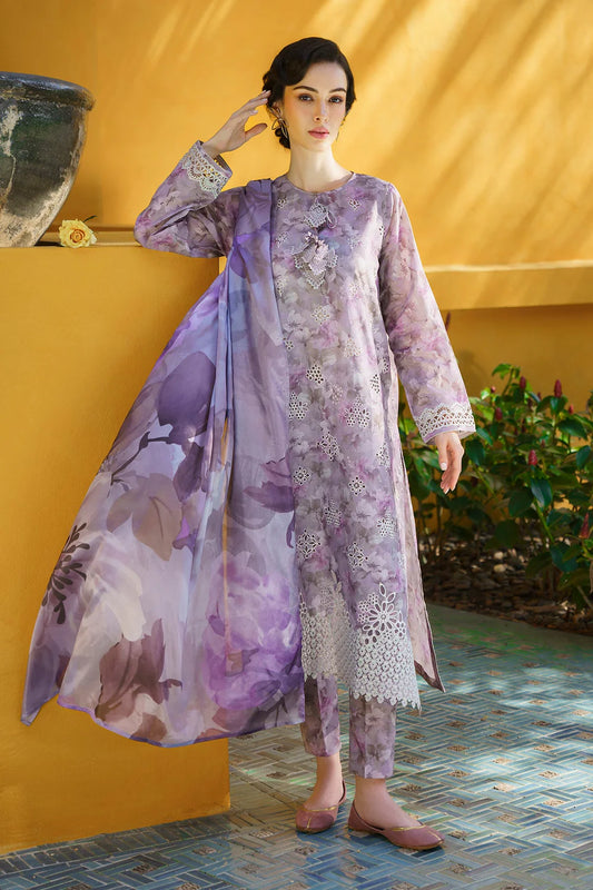 BAROOQUE - EMBROIDERED PRINTED LAWN -  SF-579 - Light Purple