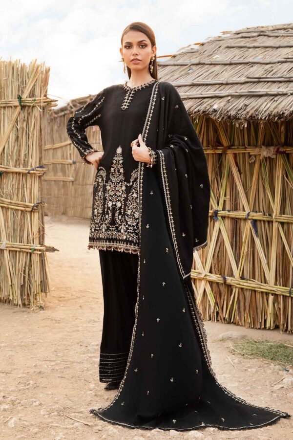 Black-LAWN Unstitched | Embroidered 3 Piece Suit–MPT-2403-B