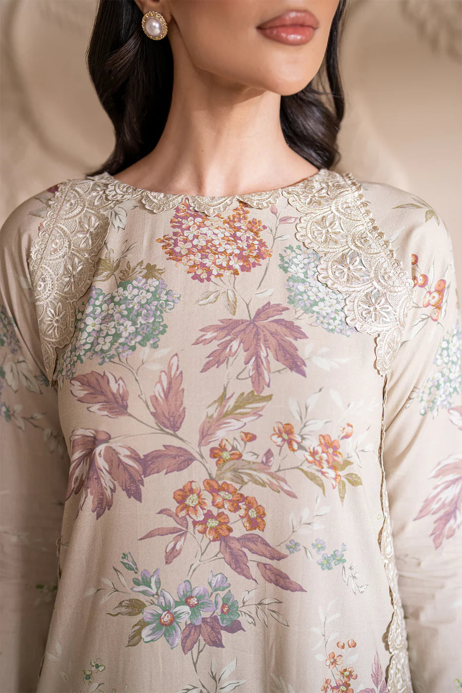 Lawn-Iznik 3 Piece Digital Print - Skin