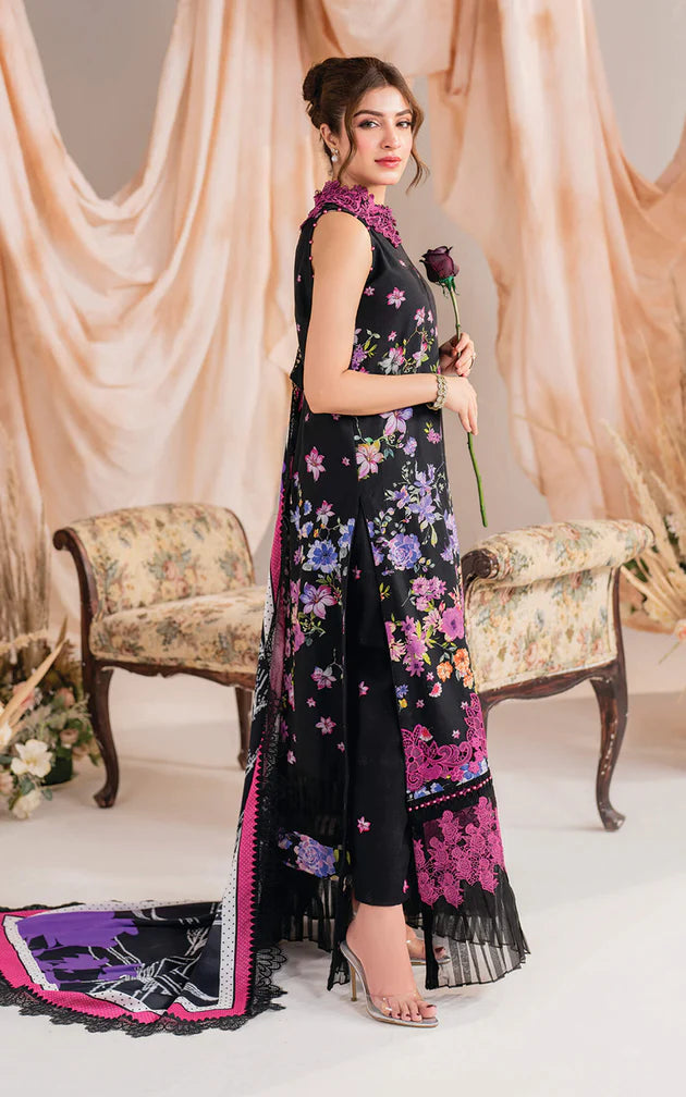 Asifa & Nabeel - Meraki - Black & Purple - Lawn - Vol-1