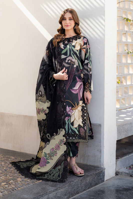 Baroque SF-4090 | Black - Embroidered Printed Lawn