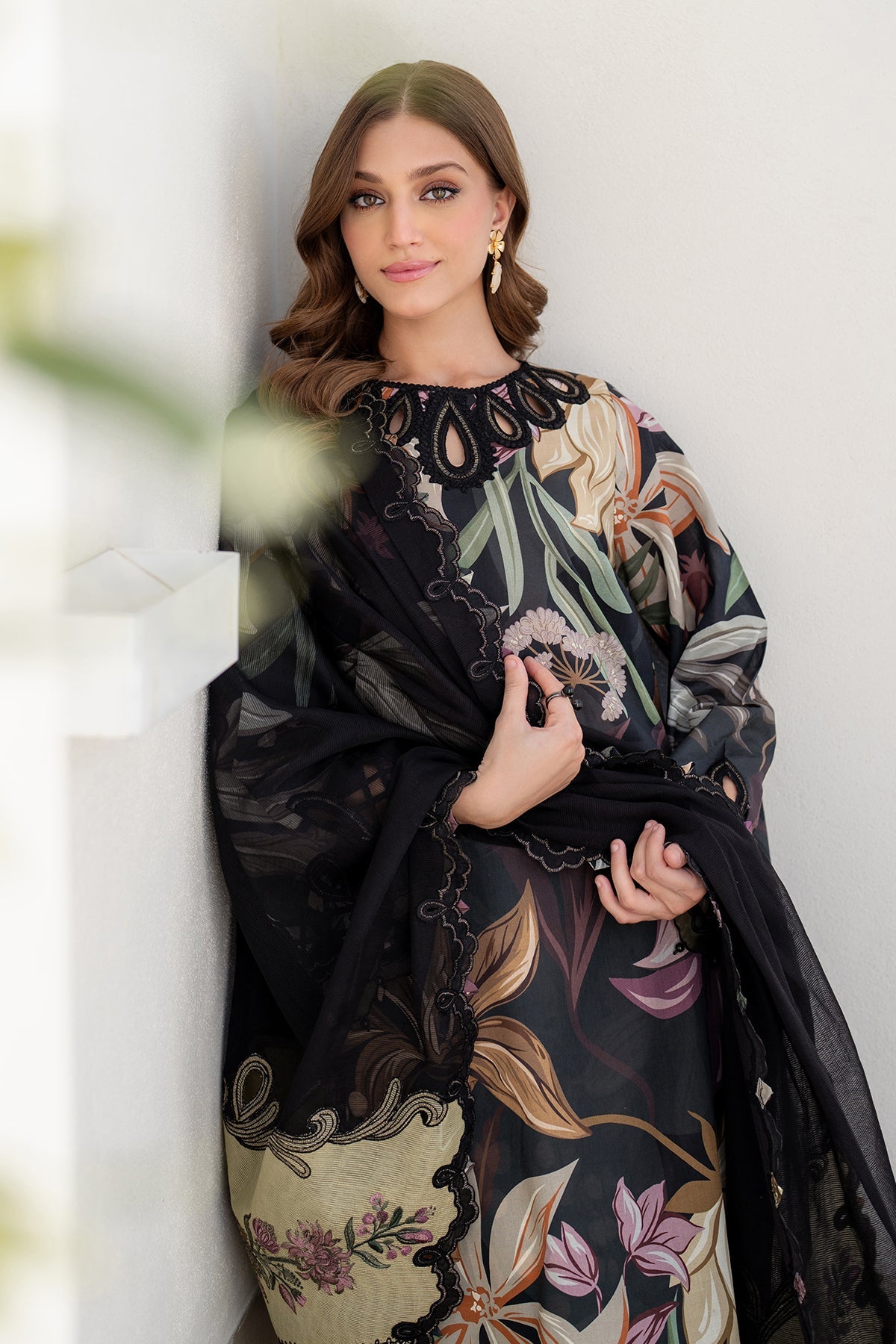 Baroque SF-4090 | Black - Embroidered Printed Lawn