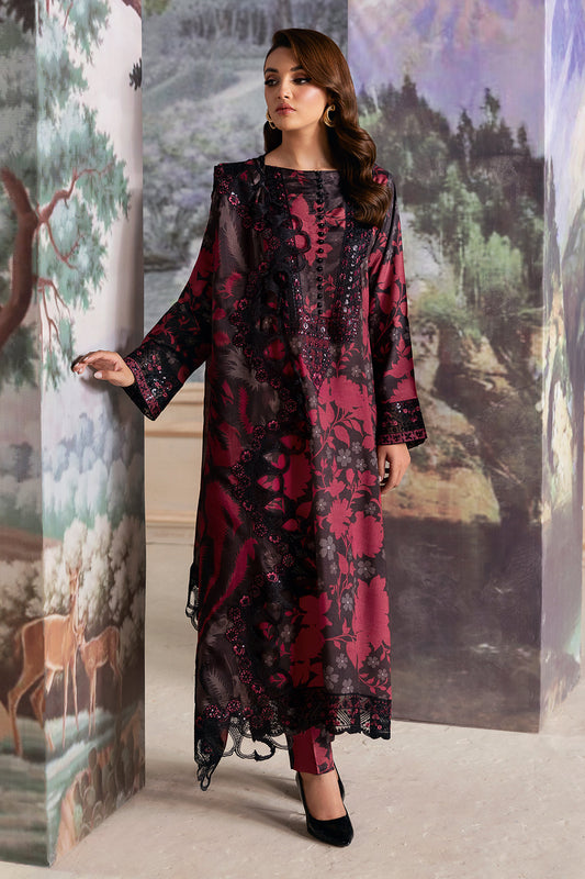 Ramsha JR-503 | Red & Black - Lawn with Chiffon Dupatta Collection