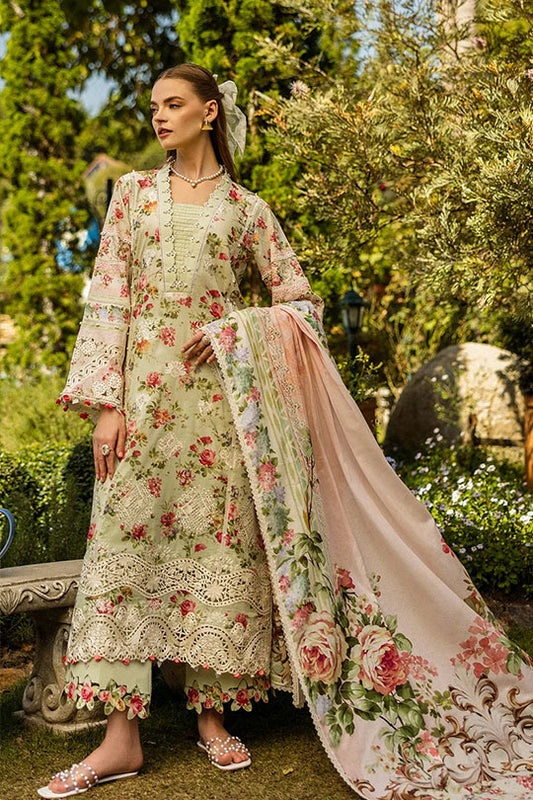 elafpremium | light beige - Lawn Shirt with Voil Dupatta