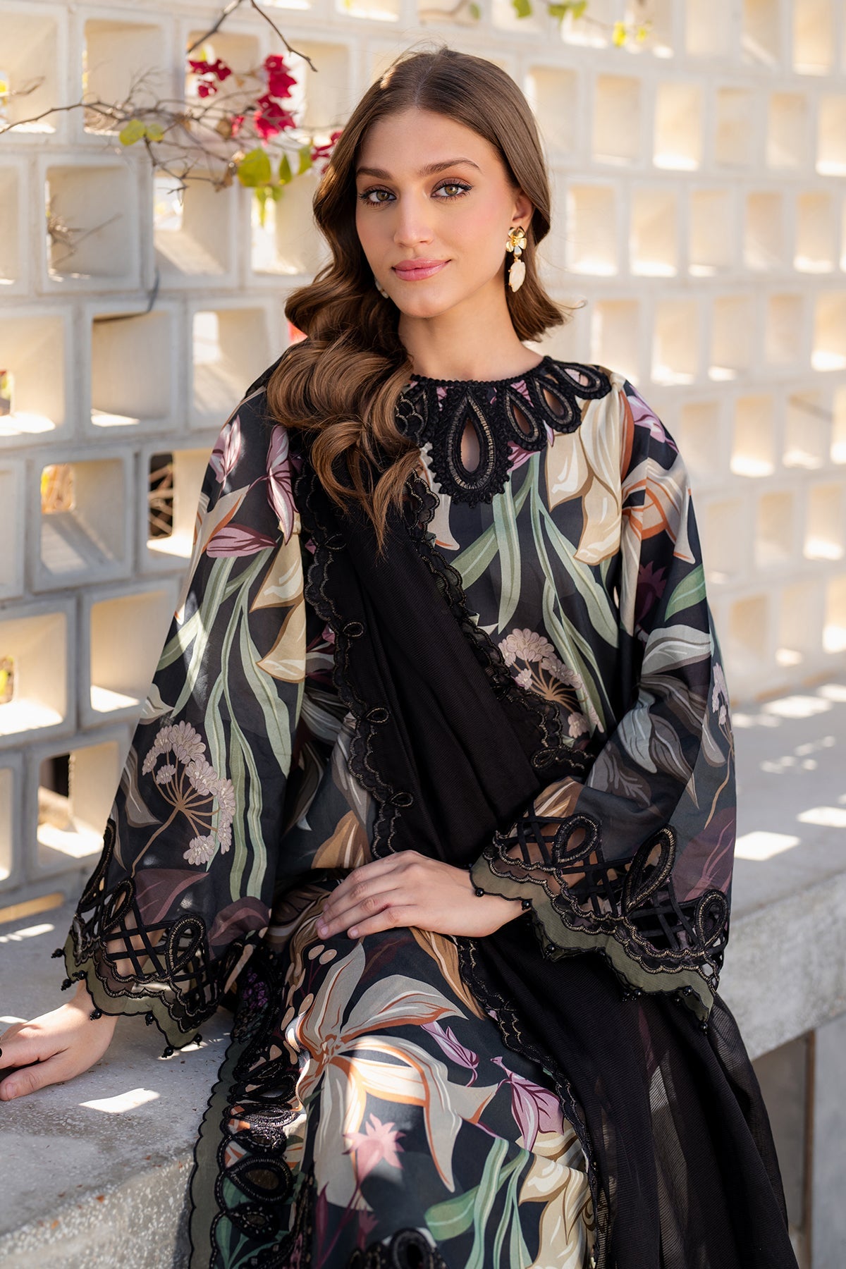 Baroque SF-4090 | Black - Embroidered Printed Lawn