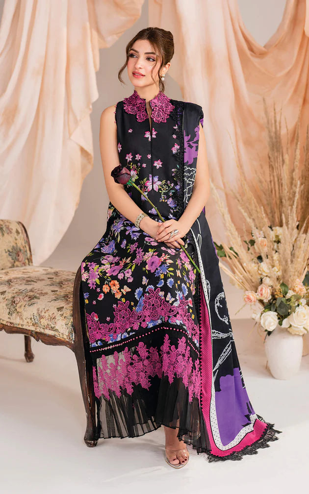 Asifa & Nabeel - Meraki - Black & Purple - Lawn - Vol-1