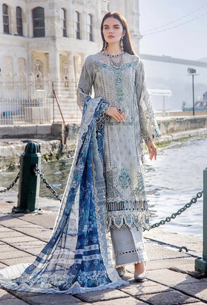 Adan Libas | Grey - Cambric With Silk Dupatta Collection