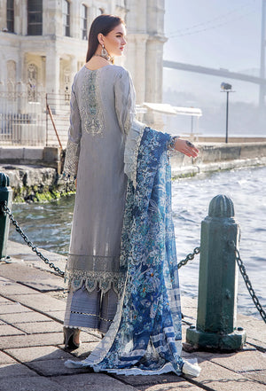 Adan Libas | Grey - Cambric With Silk Dupatta Collection