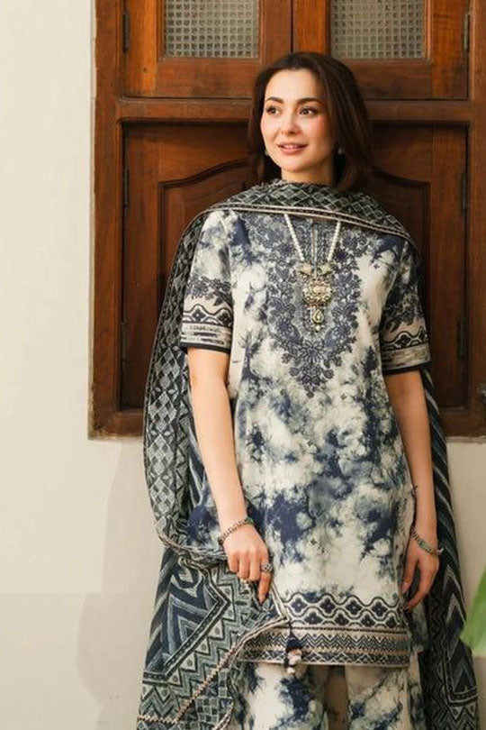 Sapphire | Blue & White - Lawn with Chiffon Dupatta Collection