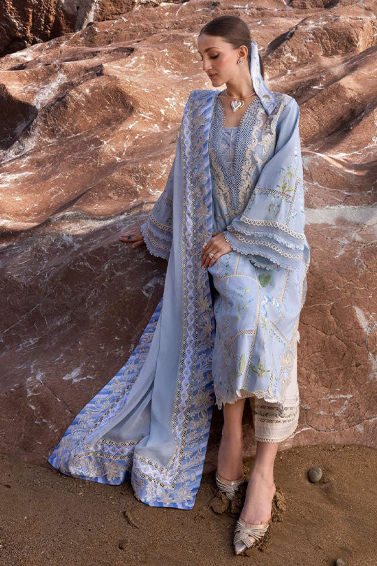 Crimson | Sky Blue - Lawn Collection