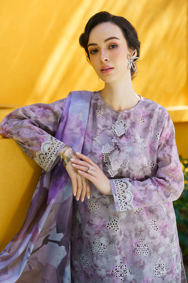 BAROOQUE - EMBROIDERED PRINTED LAWN -  SF-579 - Light Purple