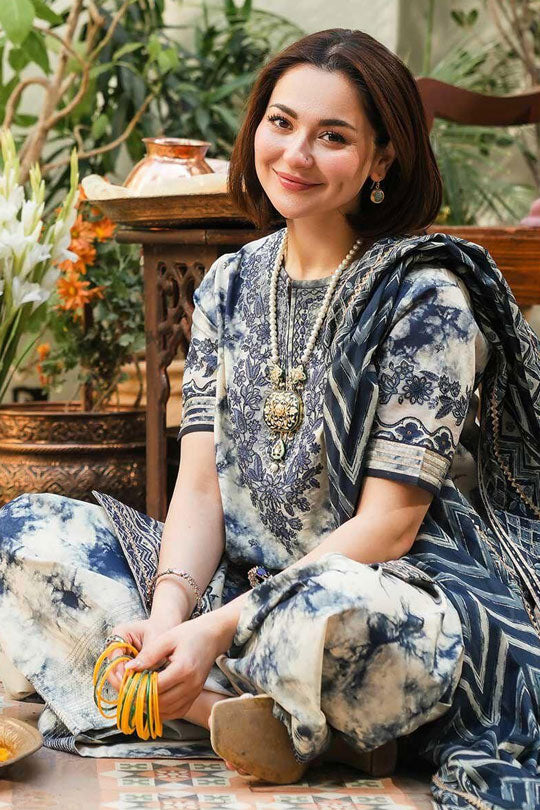 Sapphire | Blue & White - Lawn with Chiffon Dupatta Collection