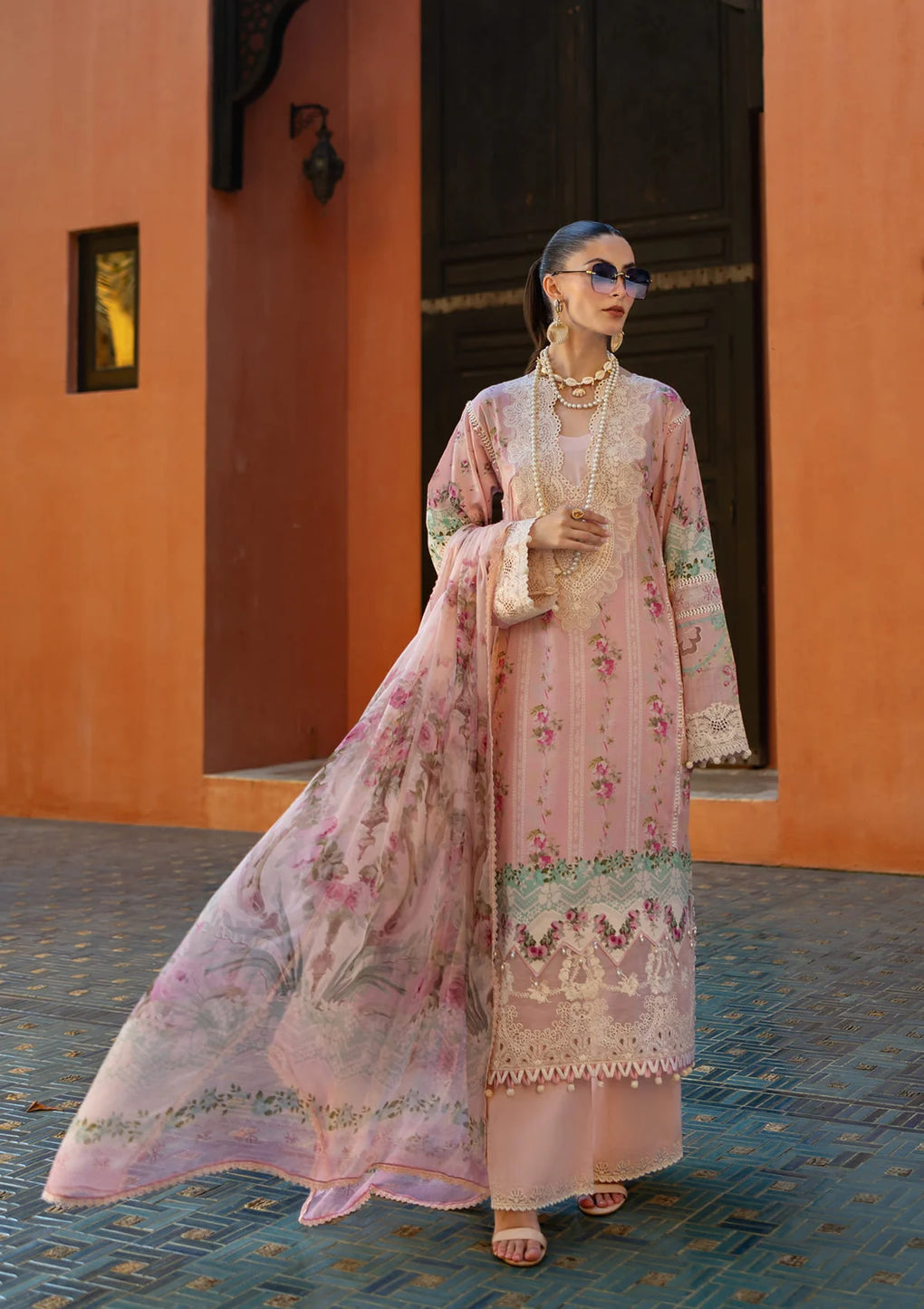 Elaf Premium ETS-01B | Pink- Lawn Collection