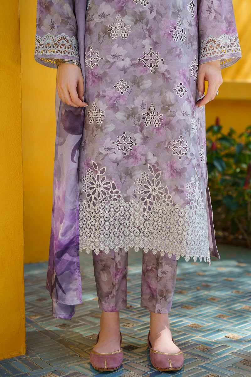 BAROOQUE - EMBROIDERED PRINTED LAWN -  SF-579 - Light Purple