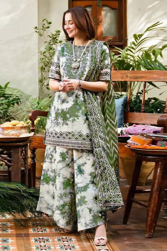 Sapphire | Green & White - Lawn Collection