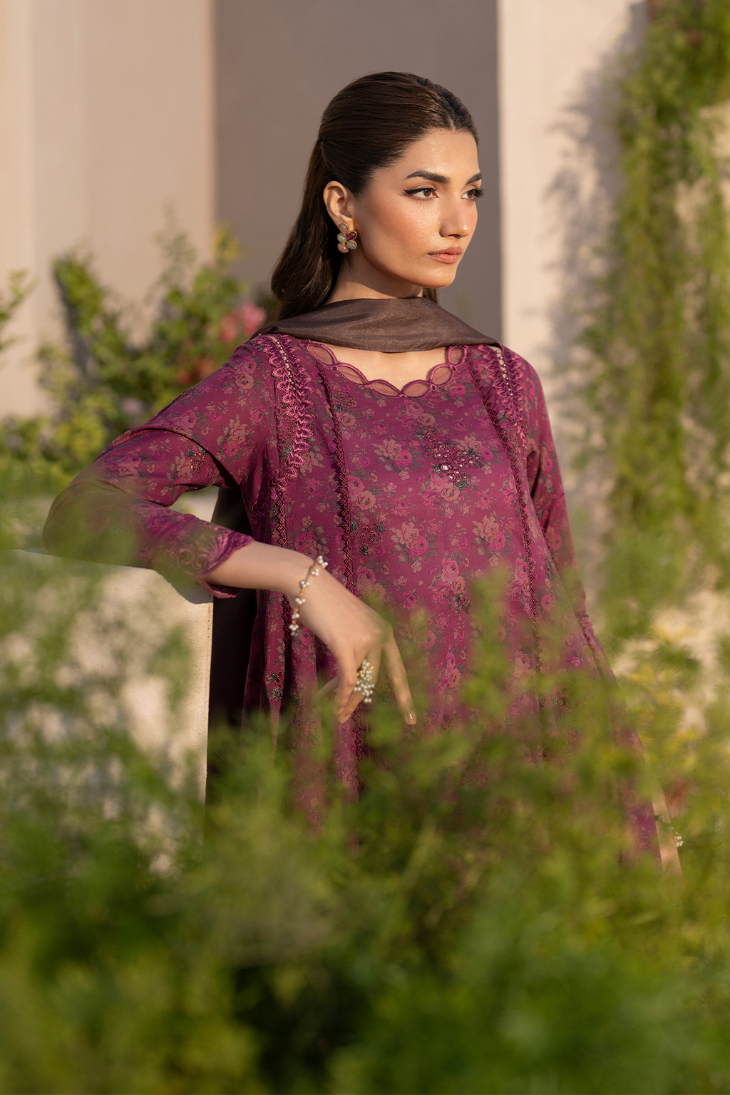 Iznik EFL-09 | Burgundy - Embroidered Lawn Collection