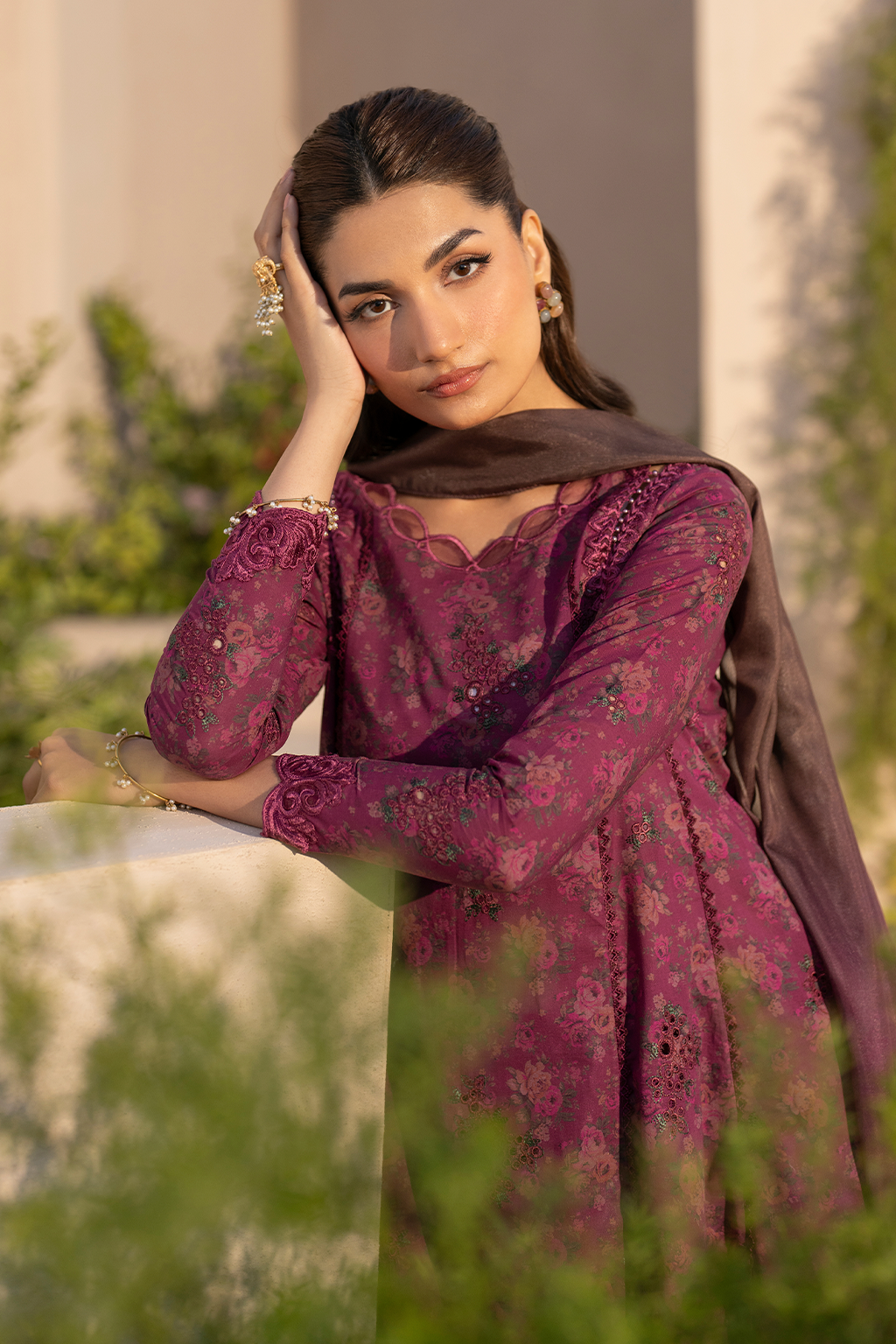 Iznik EFL-09 | Burgundy - Embroidered Lawn Collection