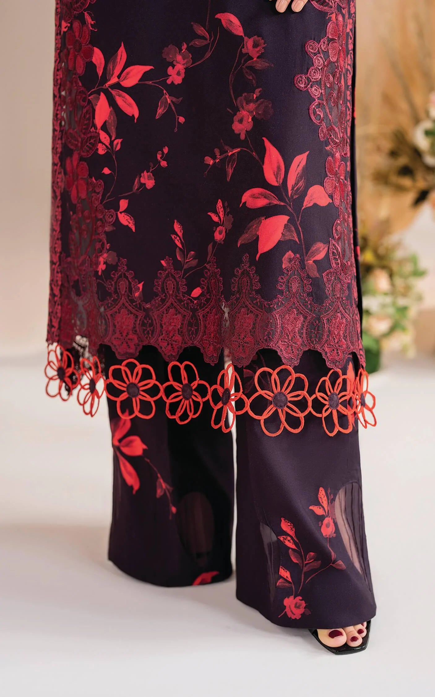 Asifa & Nabeel - Lawn - Meraki - Black & Red