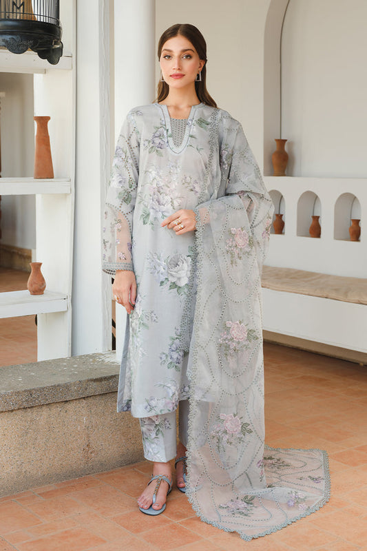 Baroque UF-651 | Gray - Luxury Lawn Collection