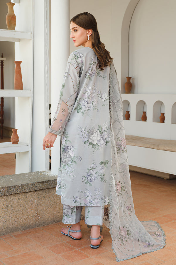 Baroque UF-651 | Gray - Luxury Lawn Collection