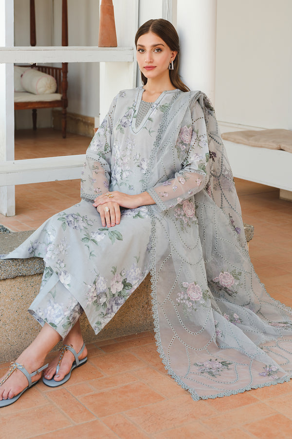 Baroque UF-651 | Gray - Luxury Lawn Collection