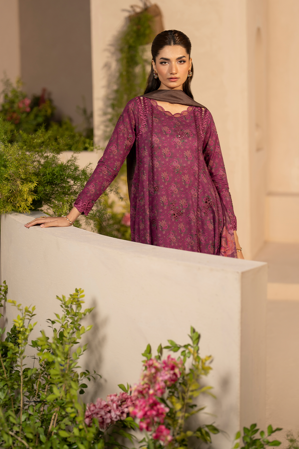 Iznik EFL-09 | Burgundy - Embroidered Lawn Collection