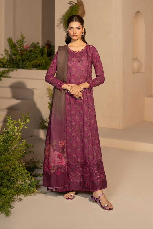 Iznik EFL-09 | Burgundy - Embroidered Lawn Collection