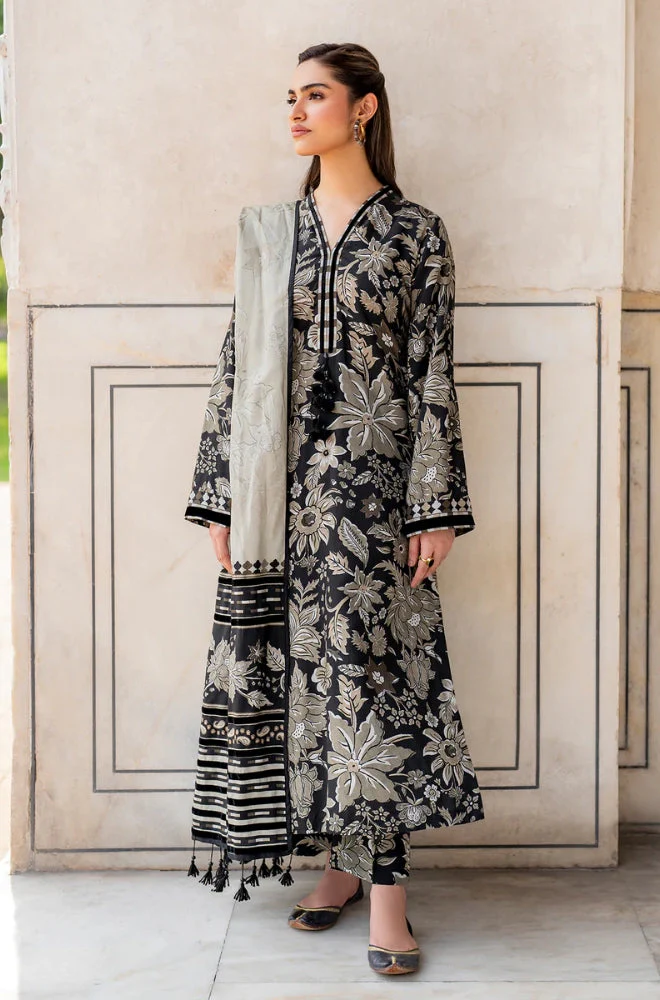 Baroque | Black - Lawn with Chiffon Dupatta Collection