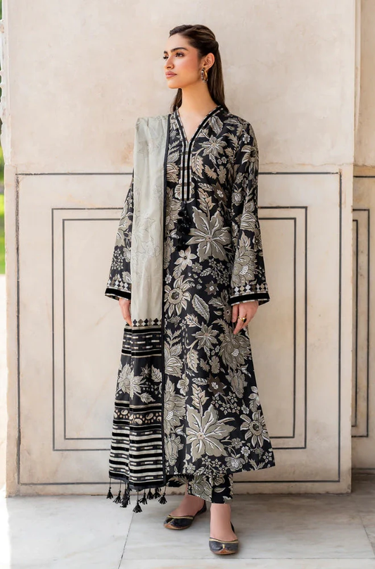 Baroque | Black - Lawn with Chiffon Dupatta Collection