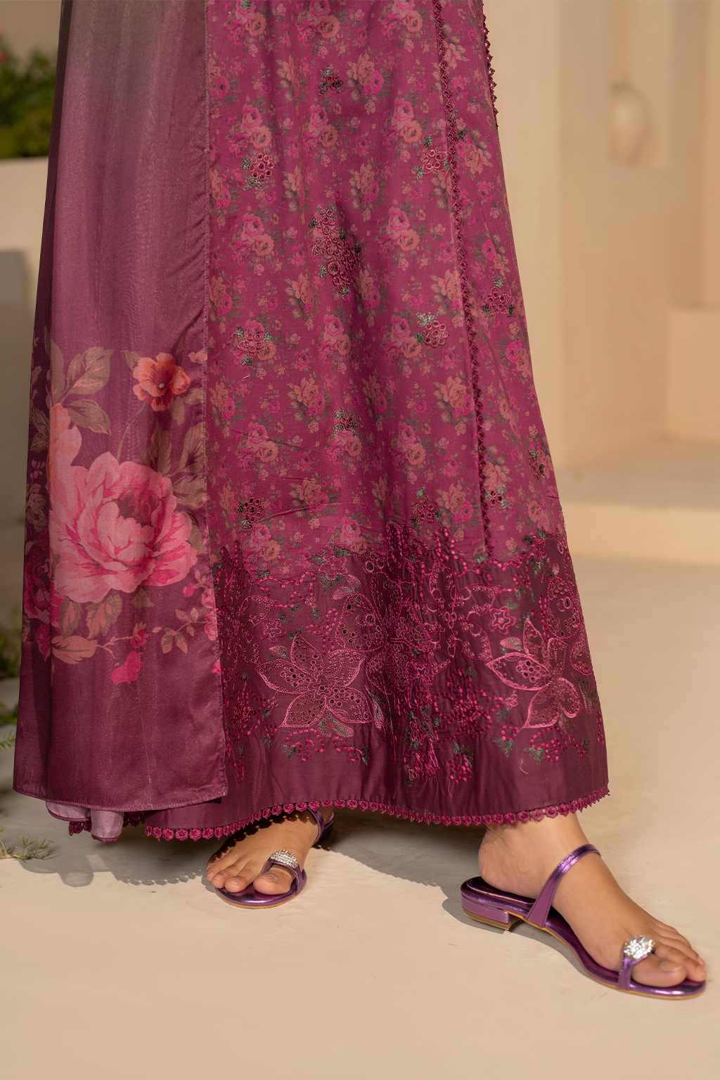 Iznik EFL-09 | Burgundy - Embroidered Lawn Collection