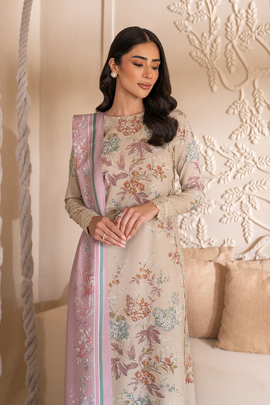 Lawn-Iznik 3 Piece Digital Print - Skin