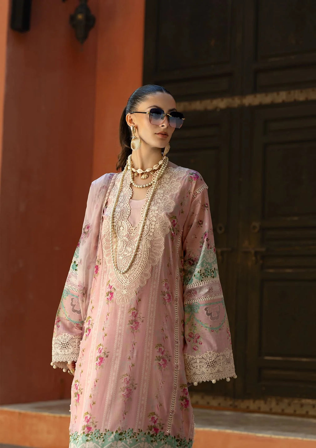 Elaf Premium ETS-01B | Pink- Lawn Collection
