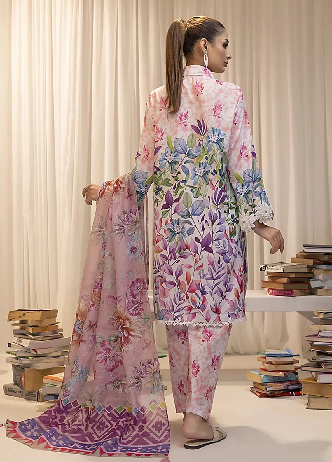3 Piece Unstitched Printed Lawn Suit Eid Collection