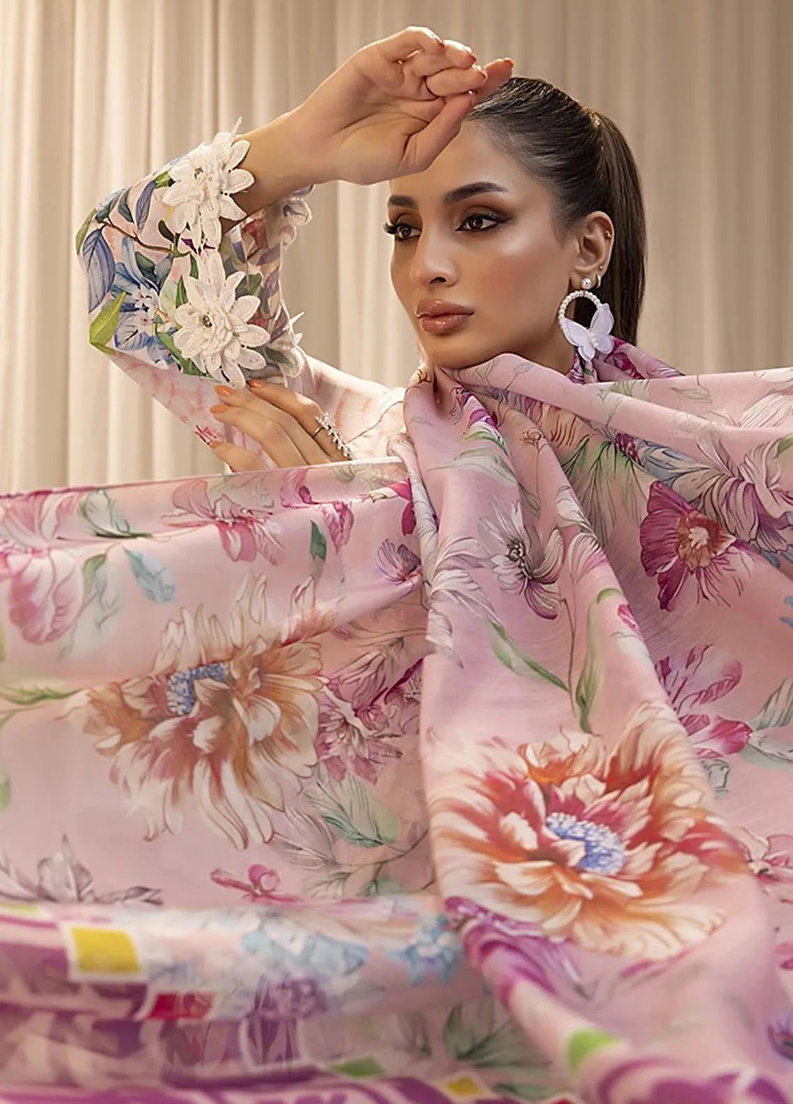 3 Piece Unstitched Printed Lawn Suit Eid Collection